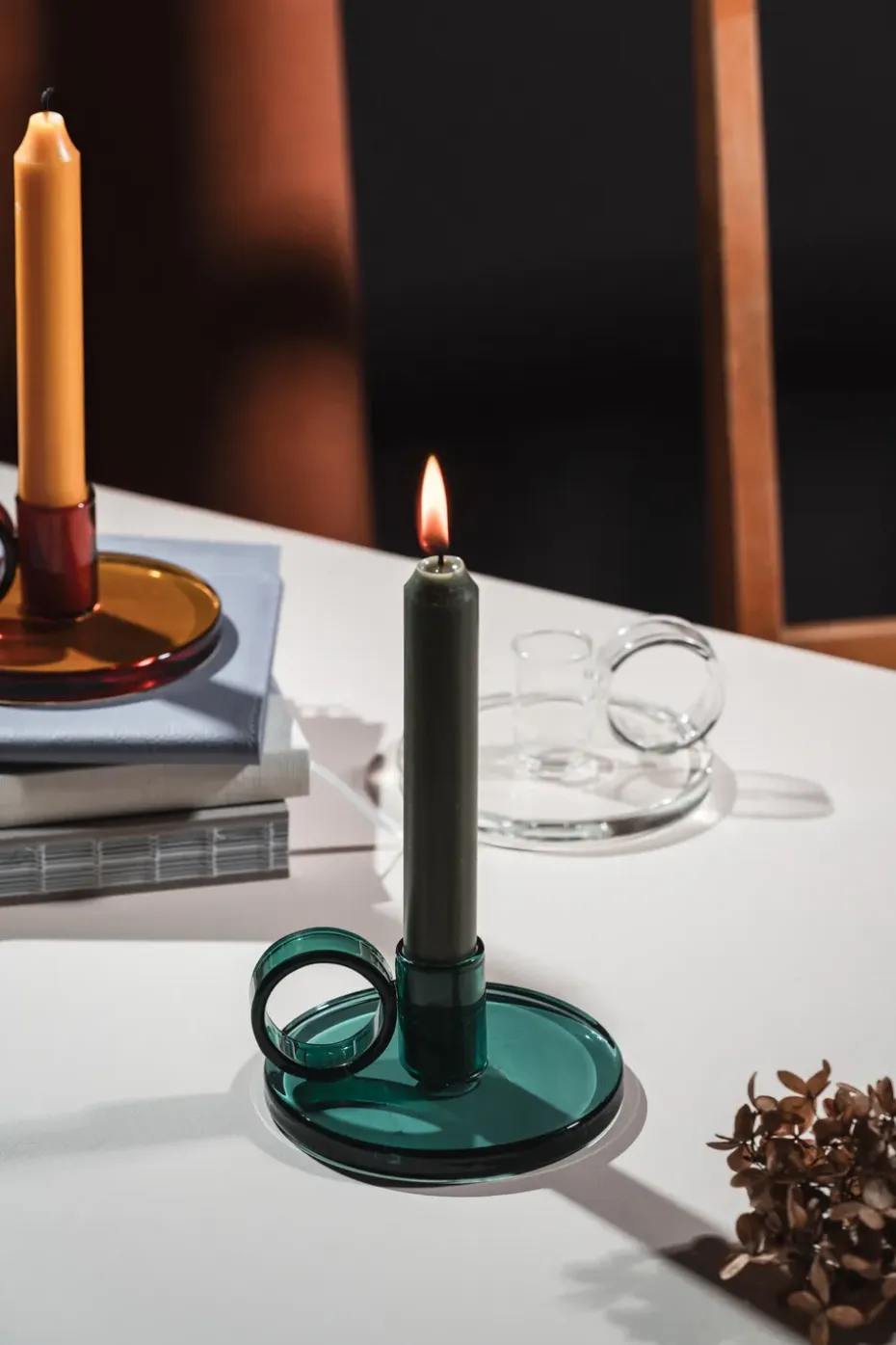 Candelabro Loop Ø11 cm, Azul verdoso