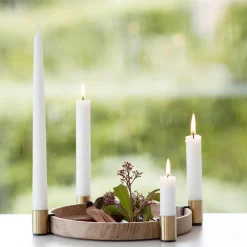 Candelabro Luna, roble-latón