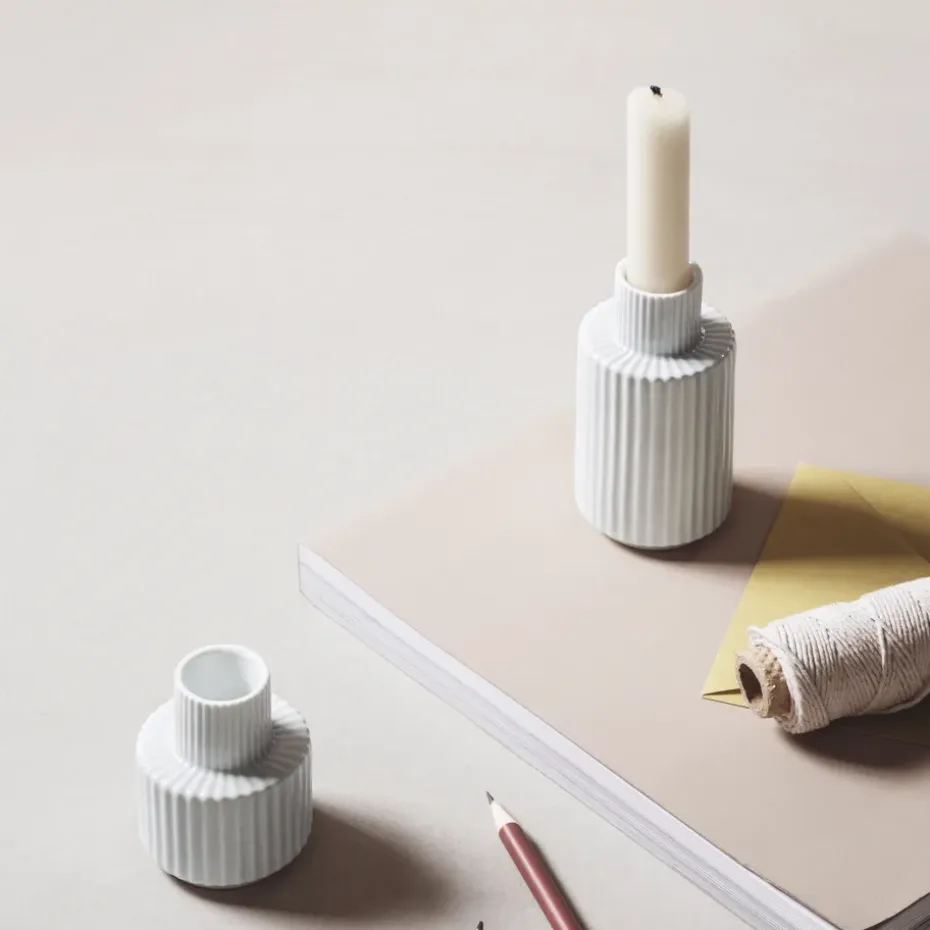 Candelabro Lyngby blanco, 7 cm