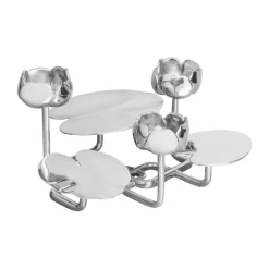 Candelabro Ninfea grande, Latón niquelado