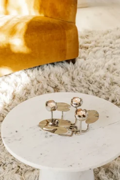 Candelabro Ninfea grande, Latón niquelado