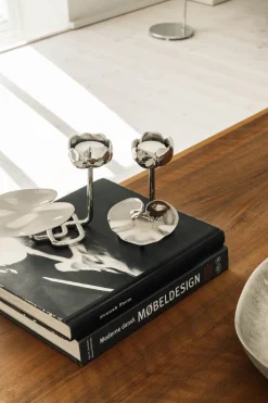 Candelabro Ninfea No.1, Latón niquelado