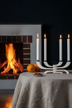 Candelabro Nordic Light, 4 brazos, blanco