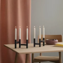Candelabro Ora trearmad, negro