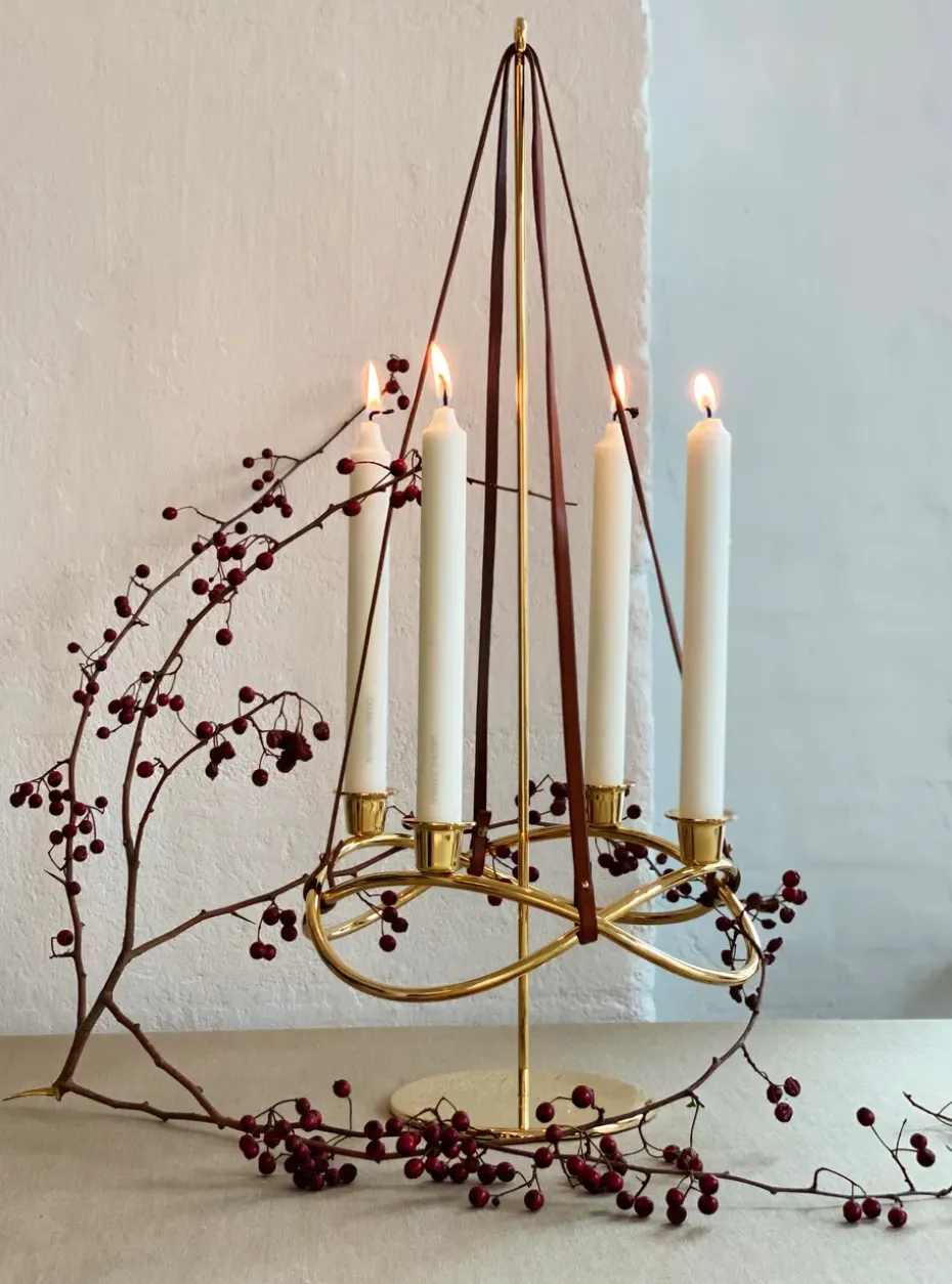 Candelabro Season Ø26 cm, chapado en oro
