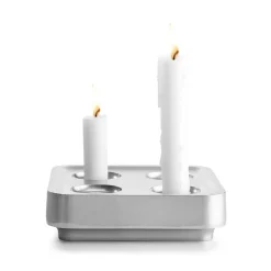 Candelabro Stumpastaken Fyran, aluminio pulido