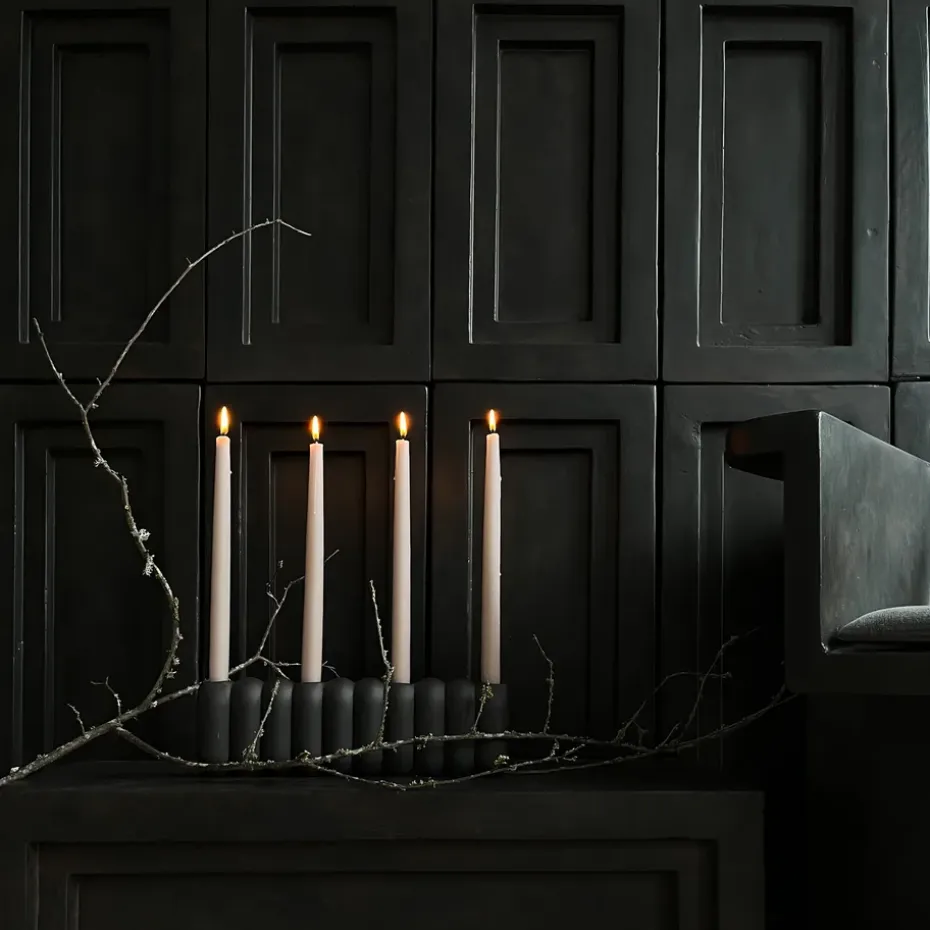 Candelabro Tube Coffee, 11x35 cm