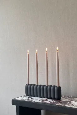 Candelabro Tube Coffee, 11x35 cm