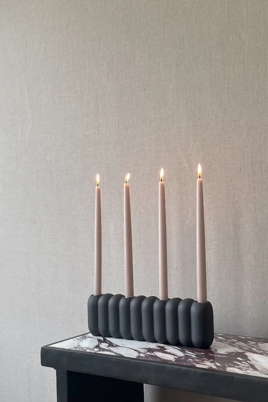 Candelabro Tube Coffee, 11x35 cm