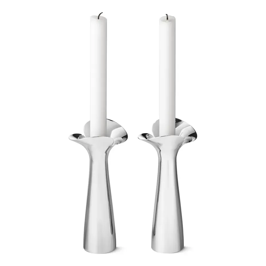 Candelabros Bloom Botanica, set de 2, acero inoxidable
