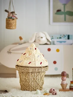 Cesta con tapa Cillie 28x41 cm, Natural