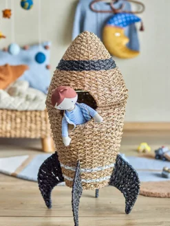 Cesta con tapa Cosmina Ø40x68,5 cm, Natur