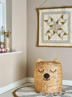 Cesta con tapa Dolma Ø42x50 cm, Natur