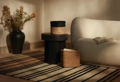 Cesta de almacenaje Elin 3 unidades, Crudo-negro