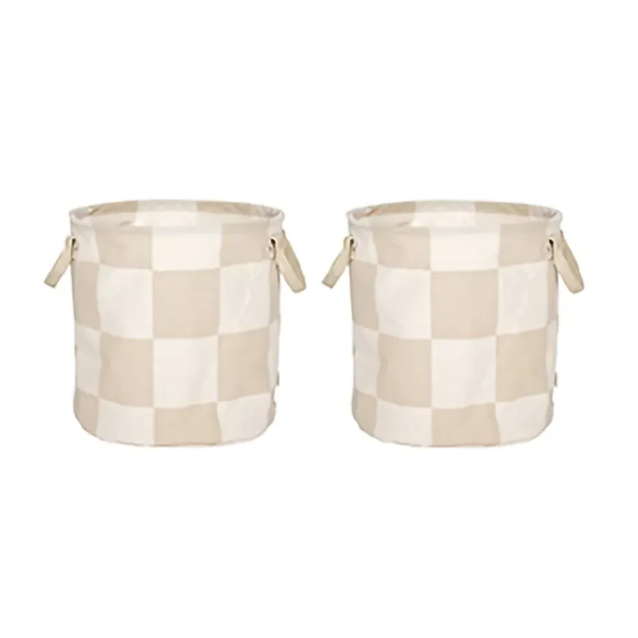 Cesta de almacenamiento Chess medium 2-pack, Clay-offwhite