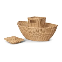 Cesta de almacenamiento de mimbre Ark, Natural