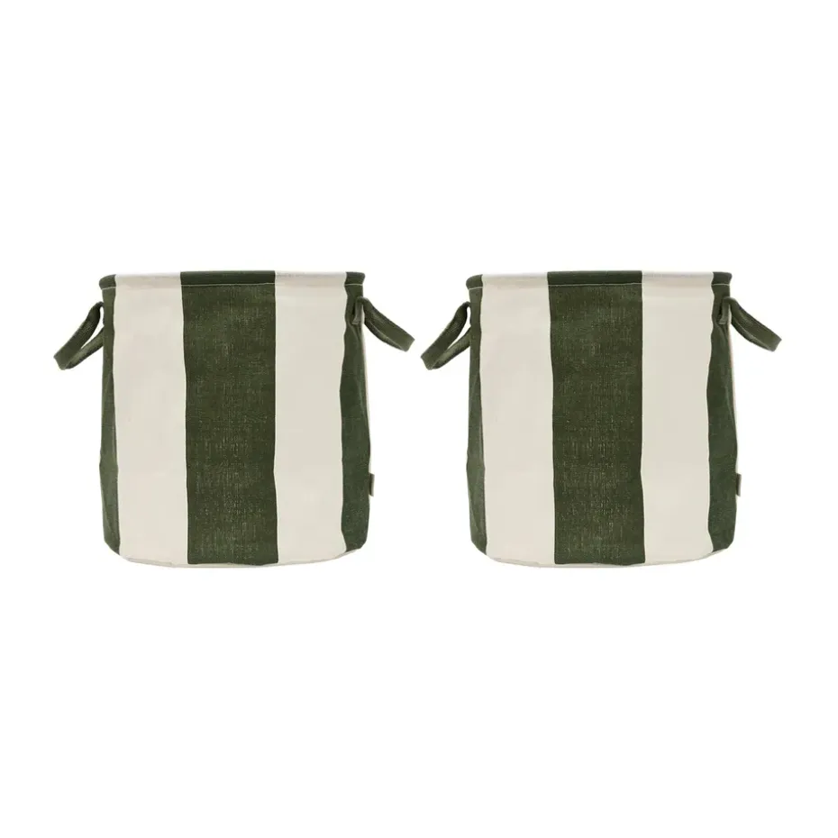 Cesta de almacenamiento Kara medium Ø32x32 cm 2-pack, Dark Green