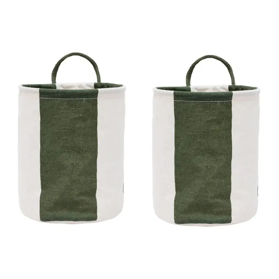 Cesta de almacenamiento Kara small Ø18x22 cm 2-pack, Dark Green