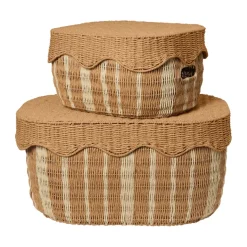 Cesta de almacenamiento Rivan, 2 piezas, Natural-off-white