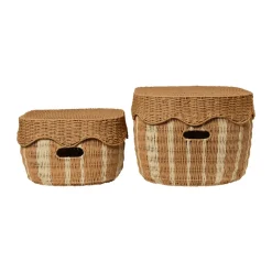 Cesta de almacenamiento Rivan, 2 piezas, Natural-off-white