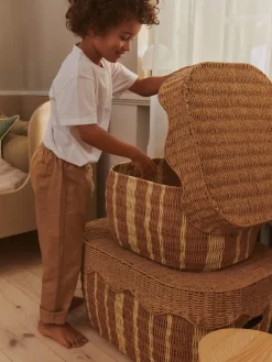 Cesta de almacenamiento Rivan, 2 piezas, Natural-off-white