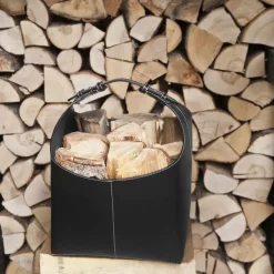 Cesta de leña Ørskov, negro