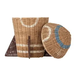 Cesta de ratán con tapa Space 31x35 cm, Natural