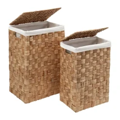 Cesta de ropa Lily rectangular, 2 piezas, Natural
