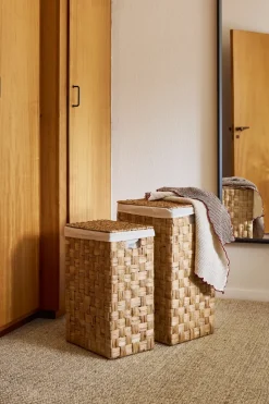 Cesta de ropa Lily rectangular, 2 piezas, Natural