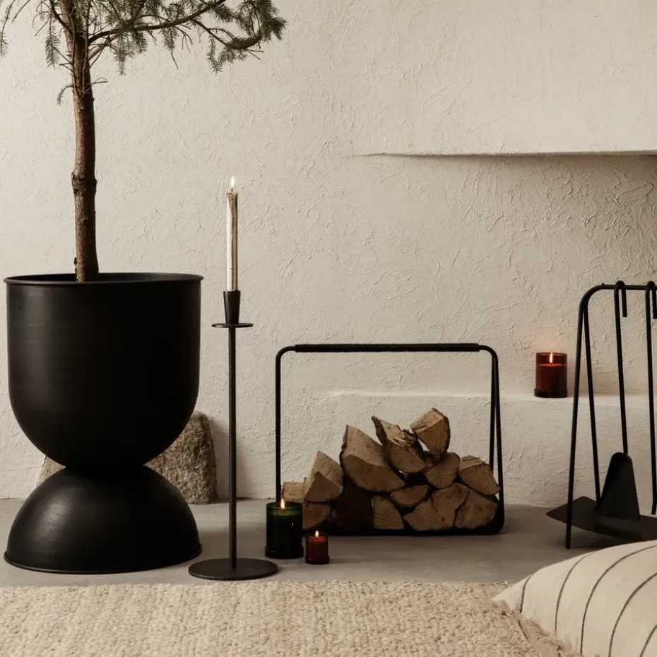 Cesta para leña Port, negro