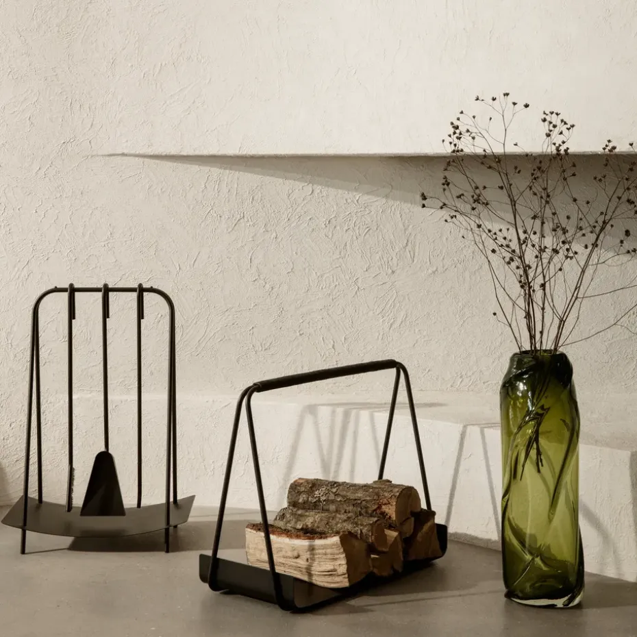 Cesta para leña Port, negro