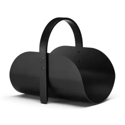 Cesta para leña Woody, Black stained oak