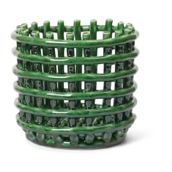 Cesta trenzada Ceramic Ø16 cm, Emerald Green