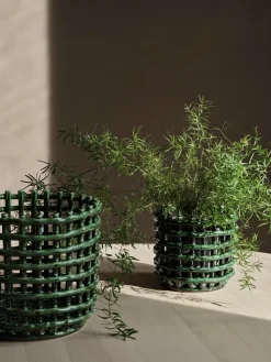 Cesta trenzada Ceramic Ø16 cm, Emerald Green