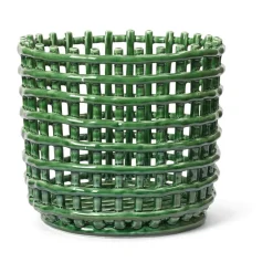 Cesta trenzada Ceramic Ø23,5 cm, Emerald Green