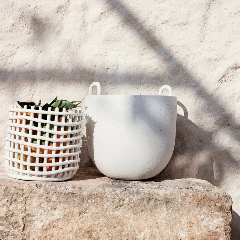 Cesta trenzada Ceramic Ø23,5 cm, Off white