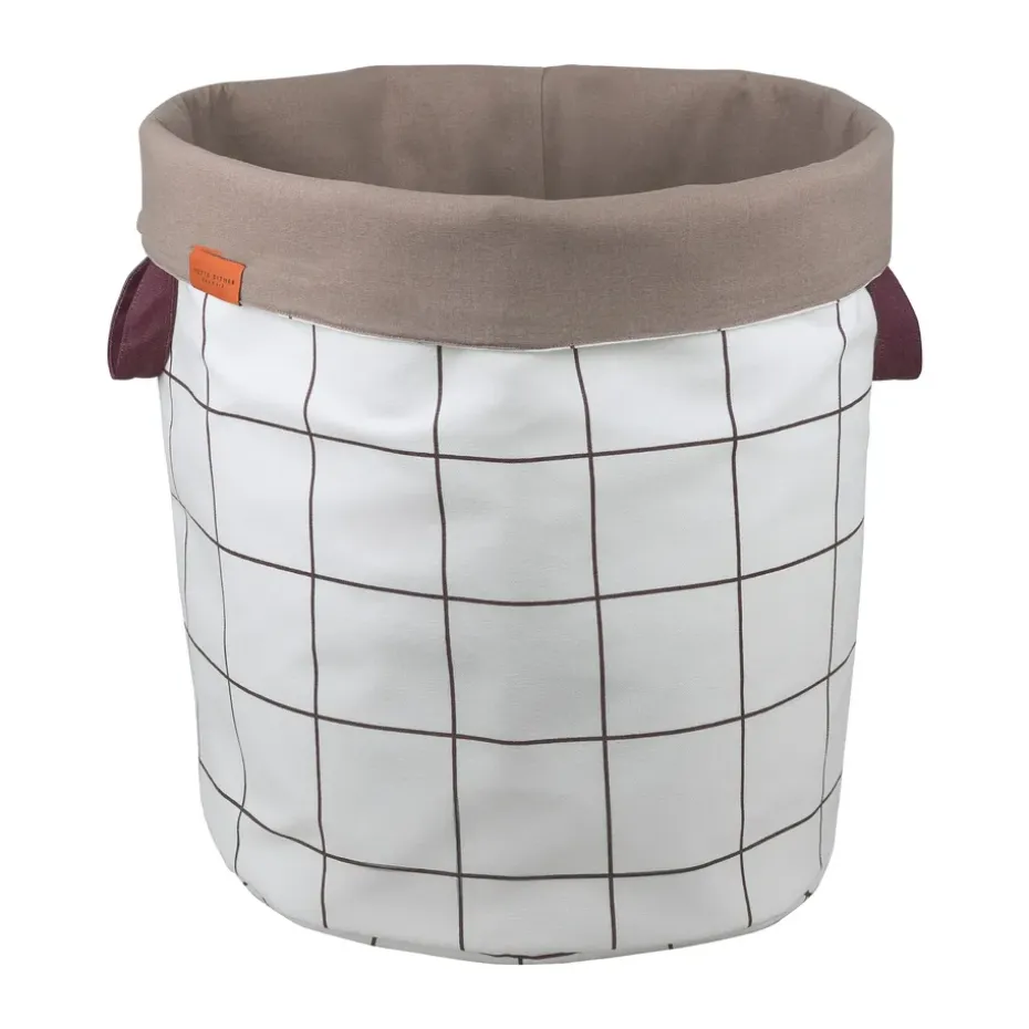 Cesto de colada Mesh Ø40×50 cm, Brown-Off-white