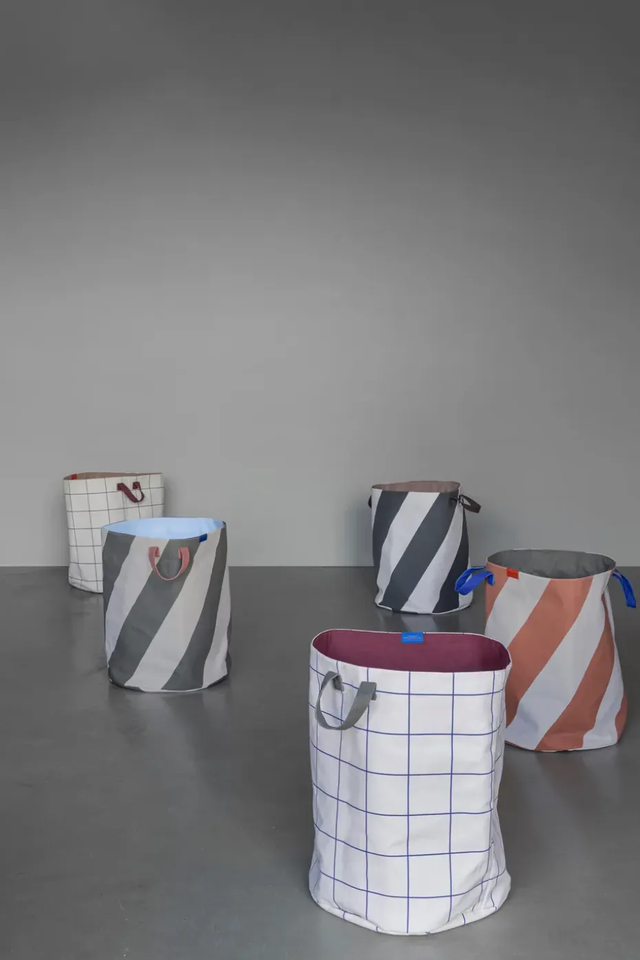 Cesto de colada Mesh Ø40×50 cm, Brown-Off-white