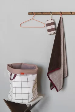 Cesto de colada Mesh Ø40×50 cm, Brown-Off-white