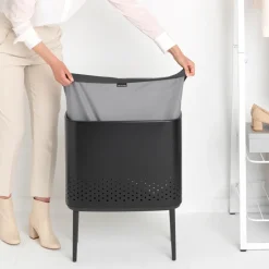 Cesto de la ropa Bo 60 L, negro mate