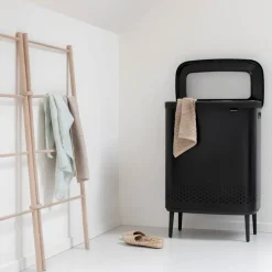 Cesto de la ropa Bo high 2x45 L, negro mate
