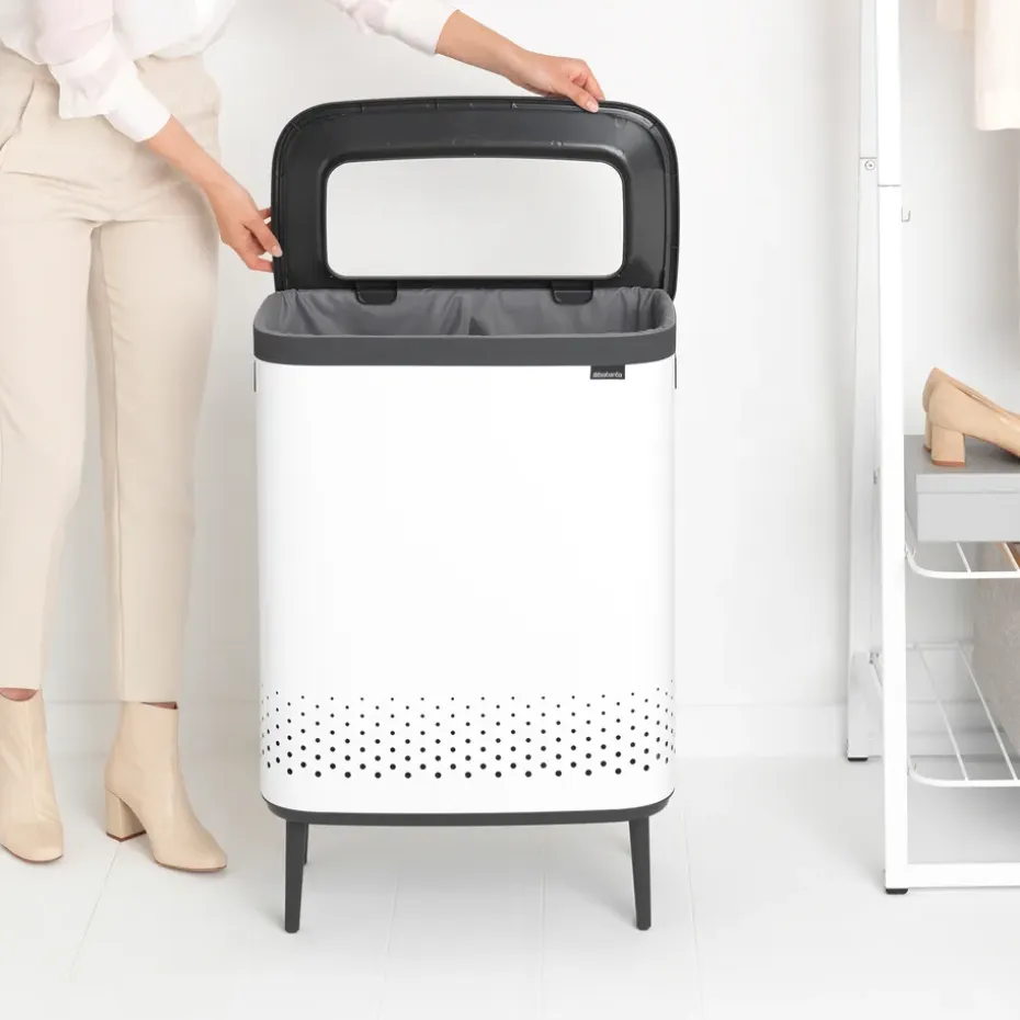 Cesto de la ropa Bo high 2x45 L, blanco