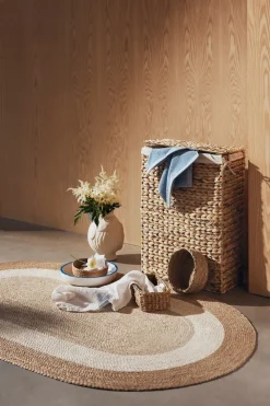 Cesto de la ropa Lily, Natural, jacinto de agua, trenzado