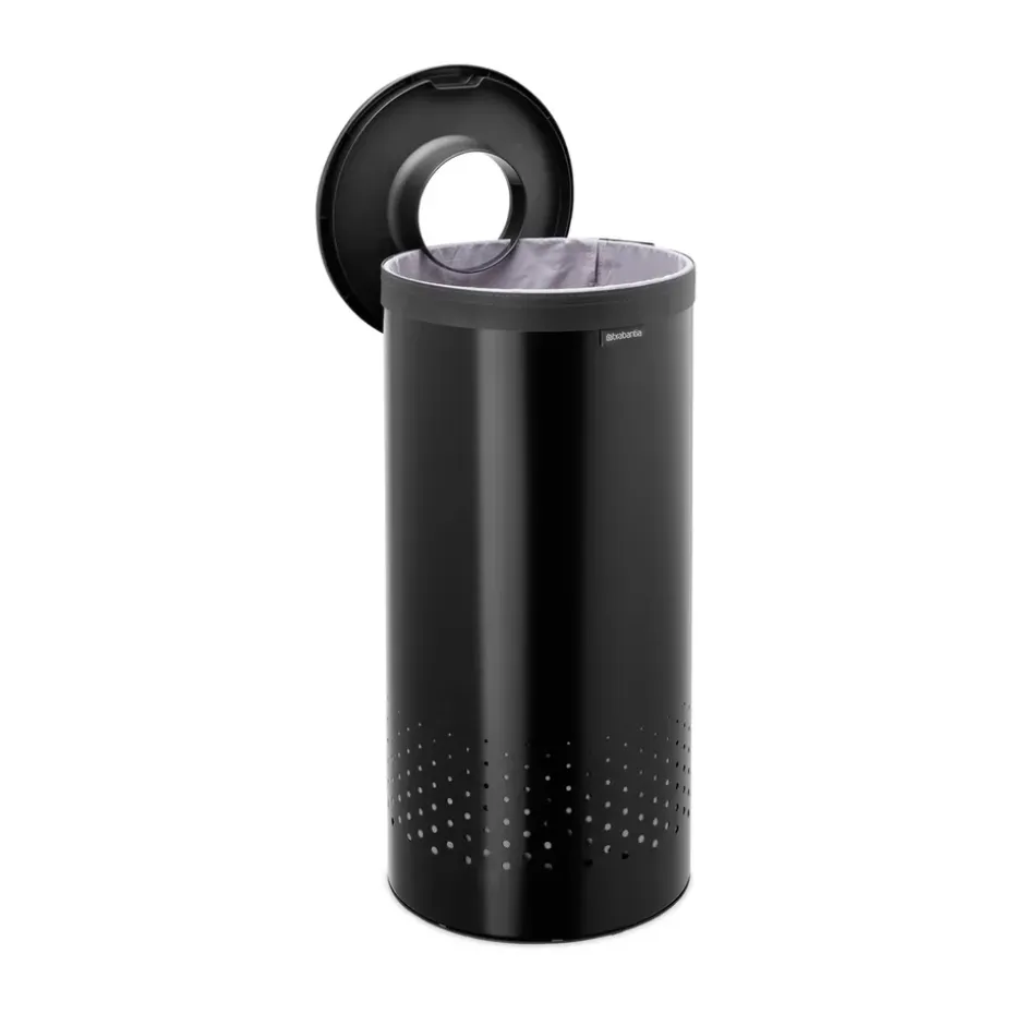 Cesto de lavandería Brabantia tapa de plástico 35 L, Negro mate