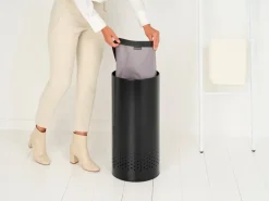 Cesto de lavandería Brabantia tapa de plástico 35 L, Negro mate