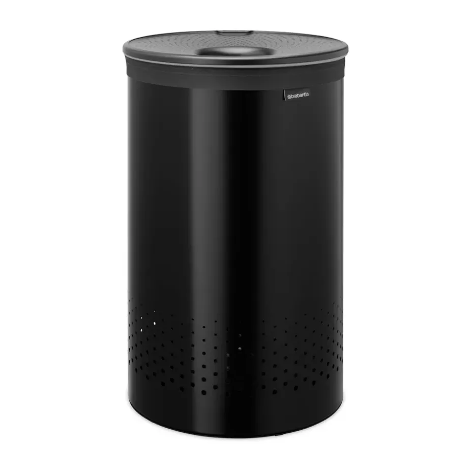 Cesto de lavandería Brabantia tapa de plástico 60 L, Negro mate