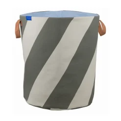 Cesto para la colada Diagonal Ø40x50 cm, Dark olive-sand