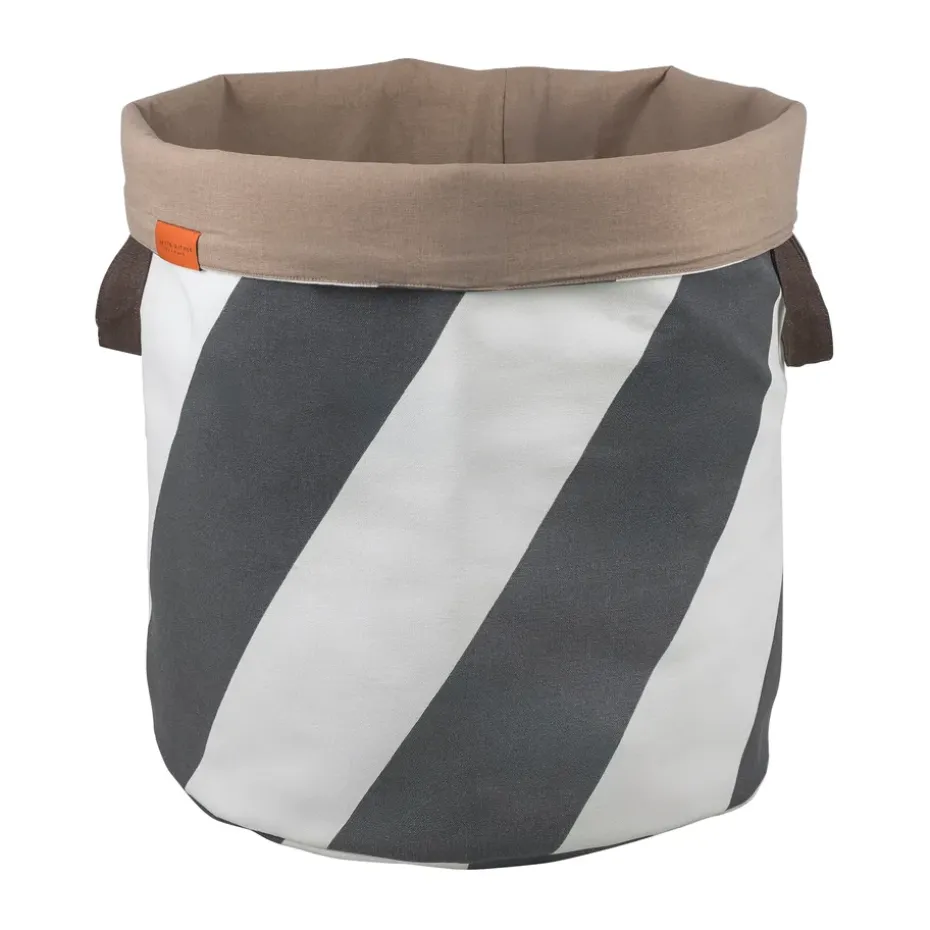 Cesto para la colada Diagonal Ø40x50 cm, Dark grey-off-white