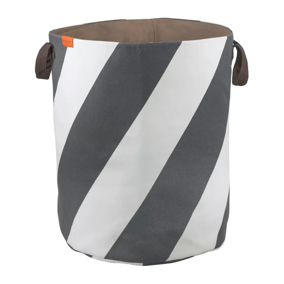 Cesto para la colada Diagonal Ø40x50 cm, Dark grey-off-white