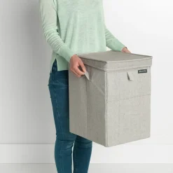Cesto ropa sucia apilable Brabantia 35L, gris claro